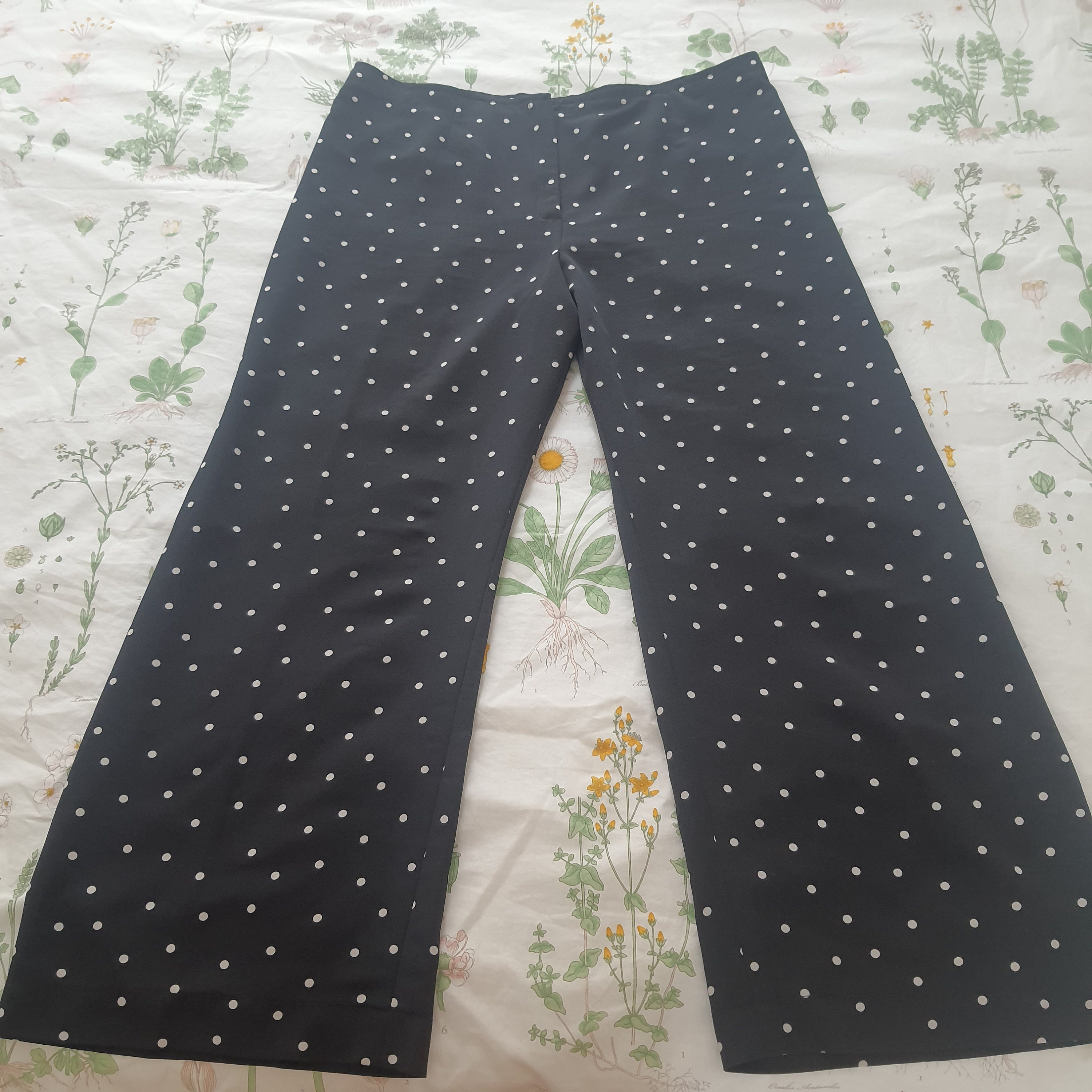 Hand Tailored Polka Dot Pants Black and White Palazzo Pants Etsy UK