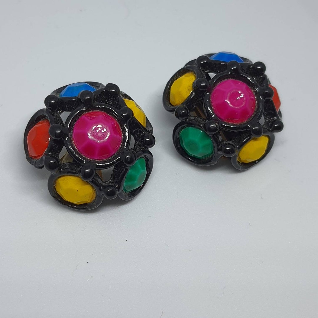 Vintage 80s Clip on Earrings Etsy UK