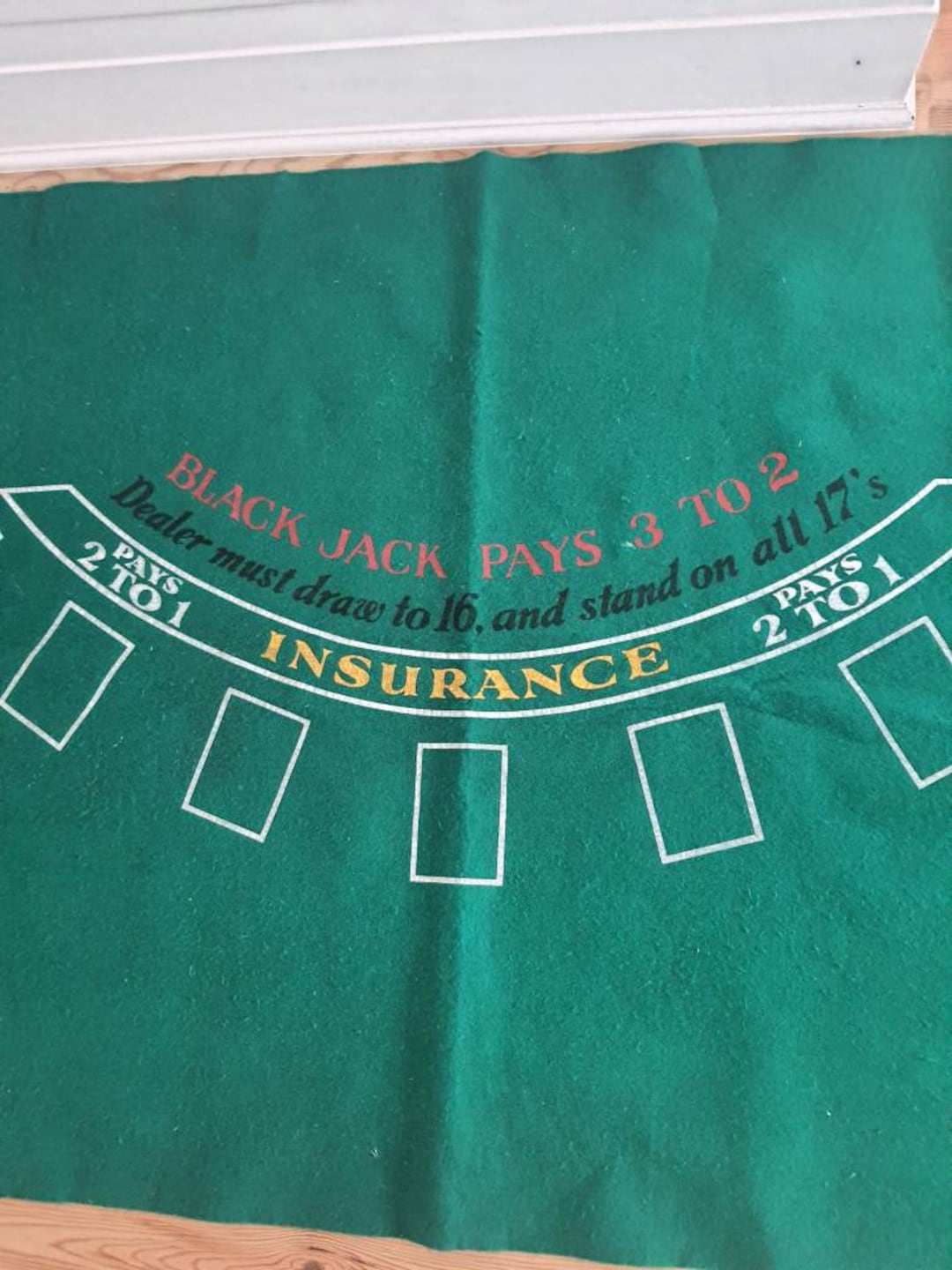 Vintage Big Black Jack Table Top Green Felt Etsy