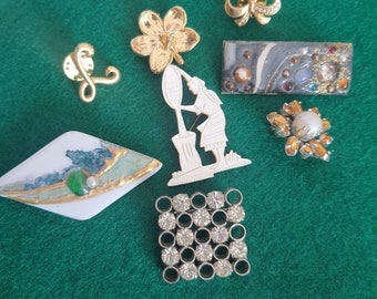 Conjunto de 8 broches vintage broche pin lote de broche vintage