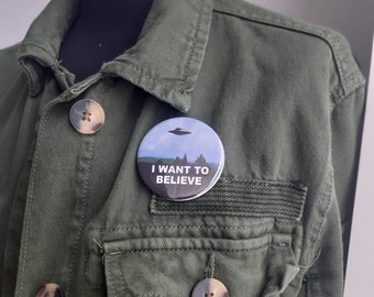 Big X files I want to believe badge pin brooch 58 mm 90s badges