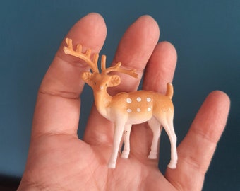 Vintage little plastic fawn deer bambi figurine animal toy