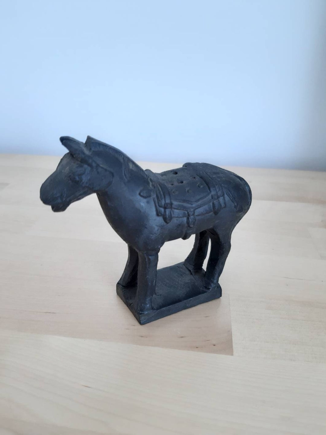 Vintage Black Horse Figurine Collectible Etsy