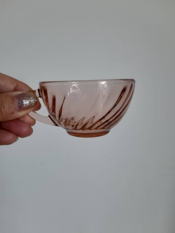 Vintage Arcoroc Pink Glass Coffee Cup Made In France Etsy