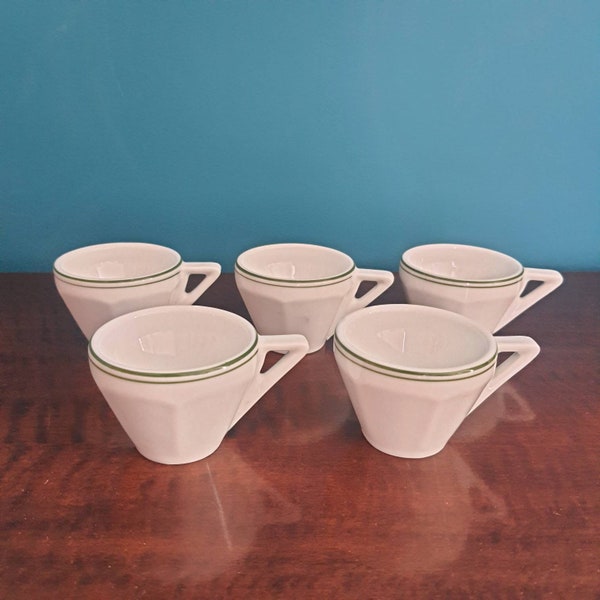 Vintage art deco thick porcelain espresso coffee cups set of 5 by SPAL