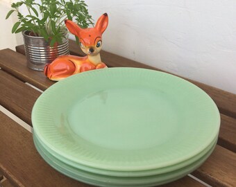 One Dessert dish jadeite fire king jane ray