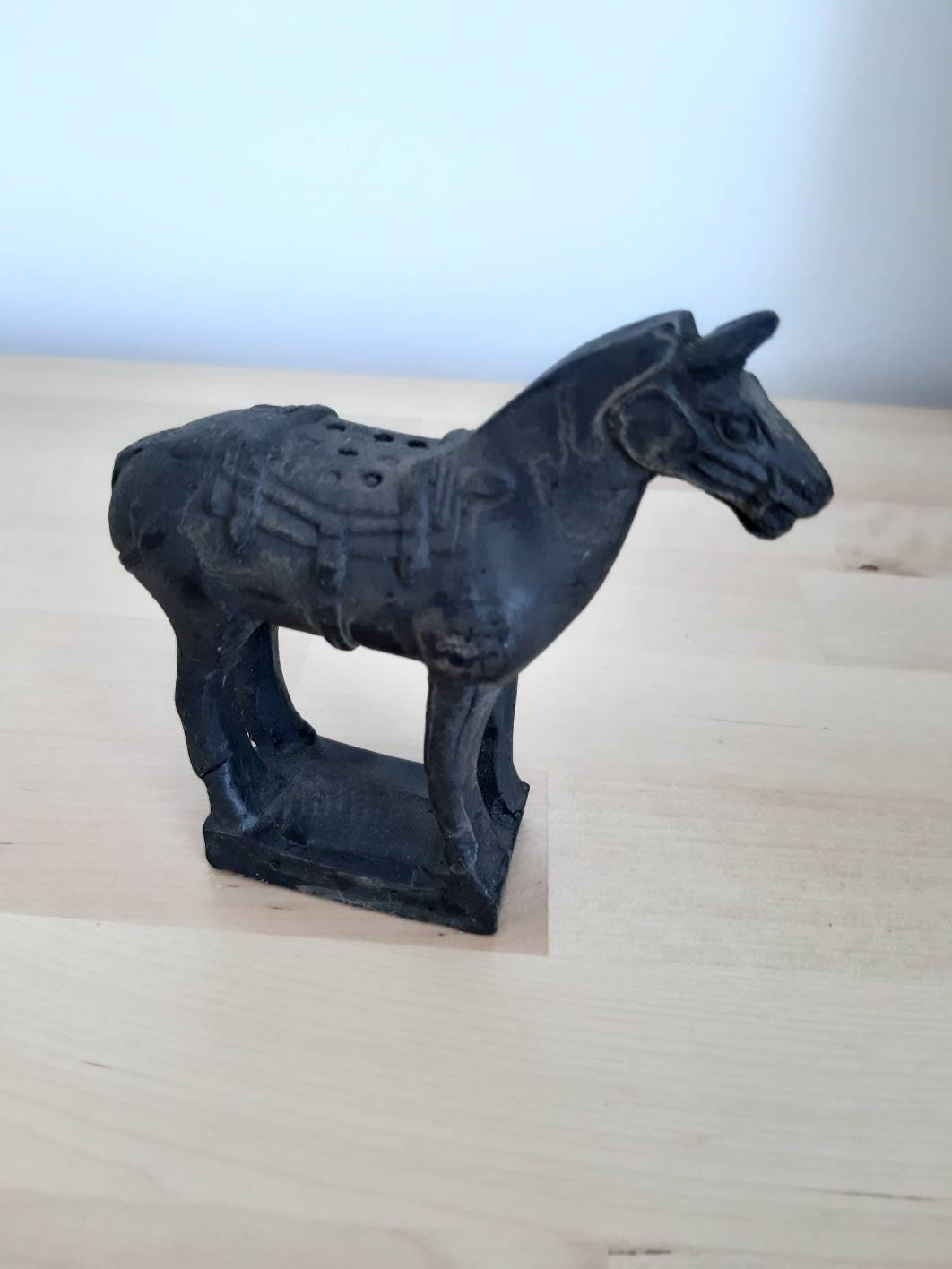 Vintage Black Horse Figurine Collectible Etsy