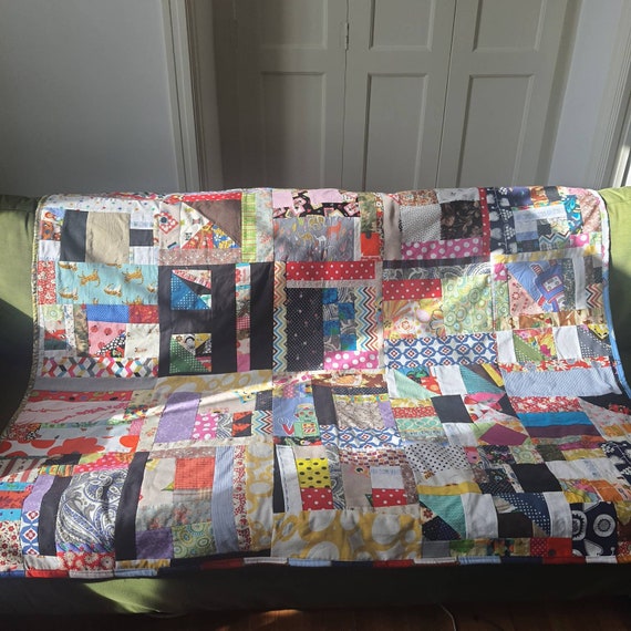 Handmade Patchwork Quilt Blanket Scrappy Patchwork Etsy Canada