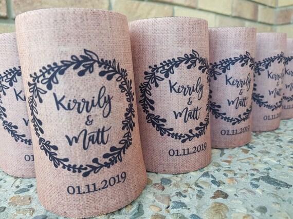 25 x Personalised Stubby Holders with bases