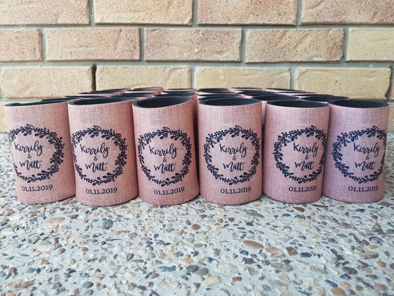 Custom Stubby Holders With Base Free Shipping Wedding Favours Etsy
