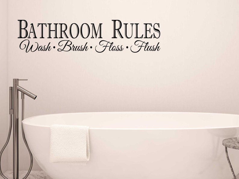 Bathroom Rules Wall Decal Wall Art Vinyl Sticker