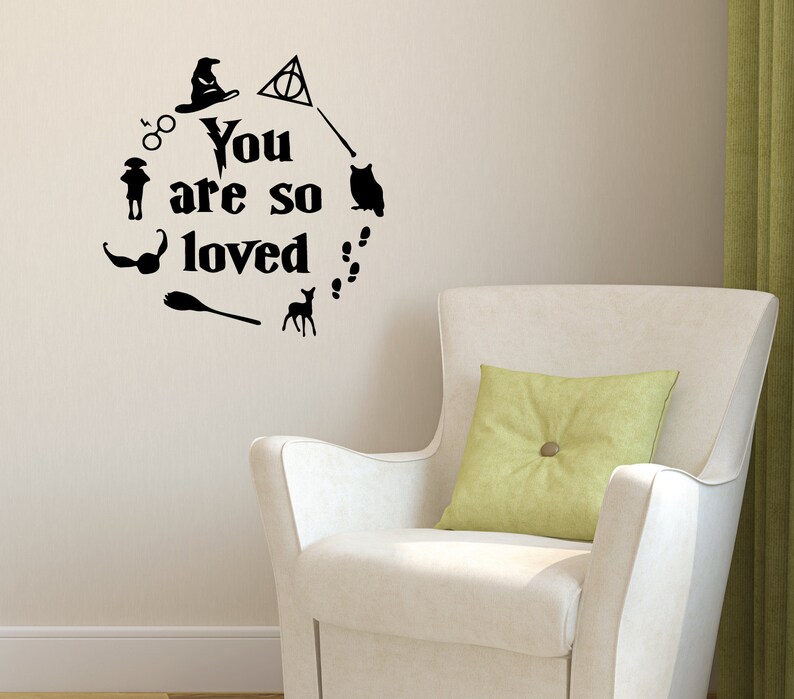You Are So Loved Wall Decal Harry Potter Art Removable Hogwarts Theme Sticker