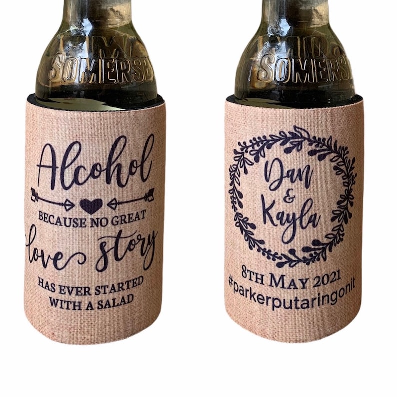 Custom Stubby Holders With Base Free Shipping Wedding Favours Etsy Australia