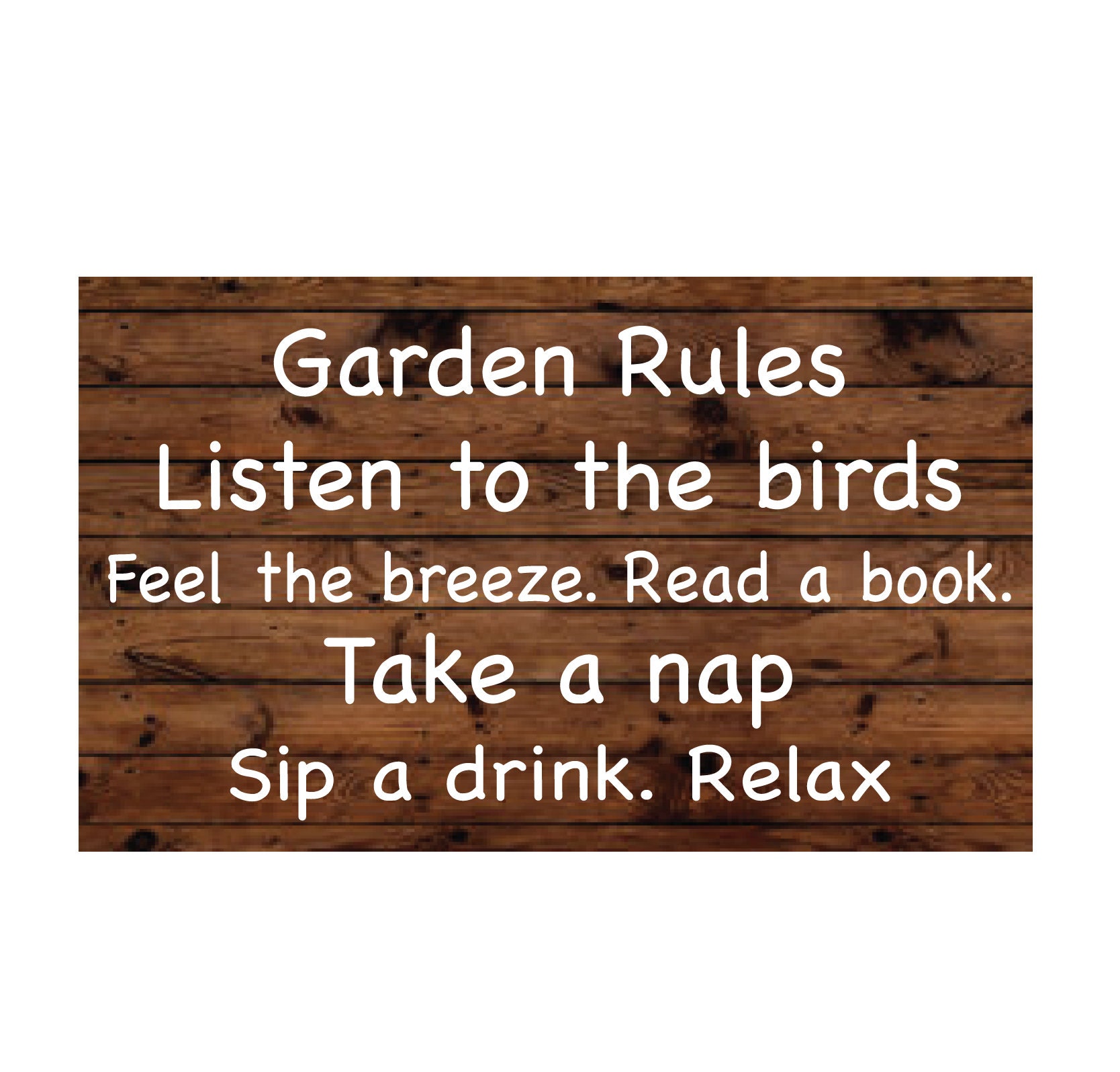 Garden Rules Decal Sign Sticker | Etsy