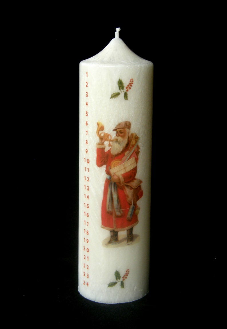 Countdown Christmas Advent Calendar Candle Vintage II Etsy Countdown Christmas Advent Calendar Candle Vintage II Etsy