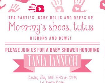 Prints Girls Baby Shower Invitation