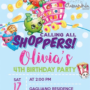 Shopkins Birthday Invitation