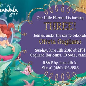The Little Mermaid Birthday Invite