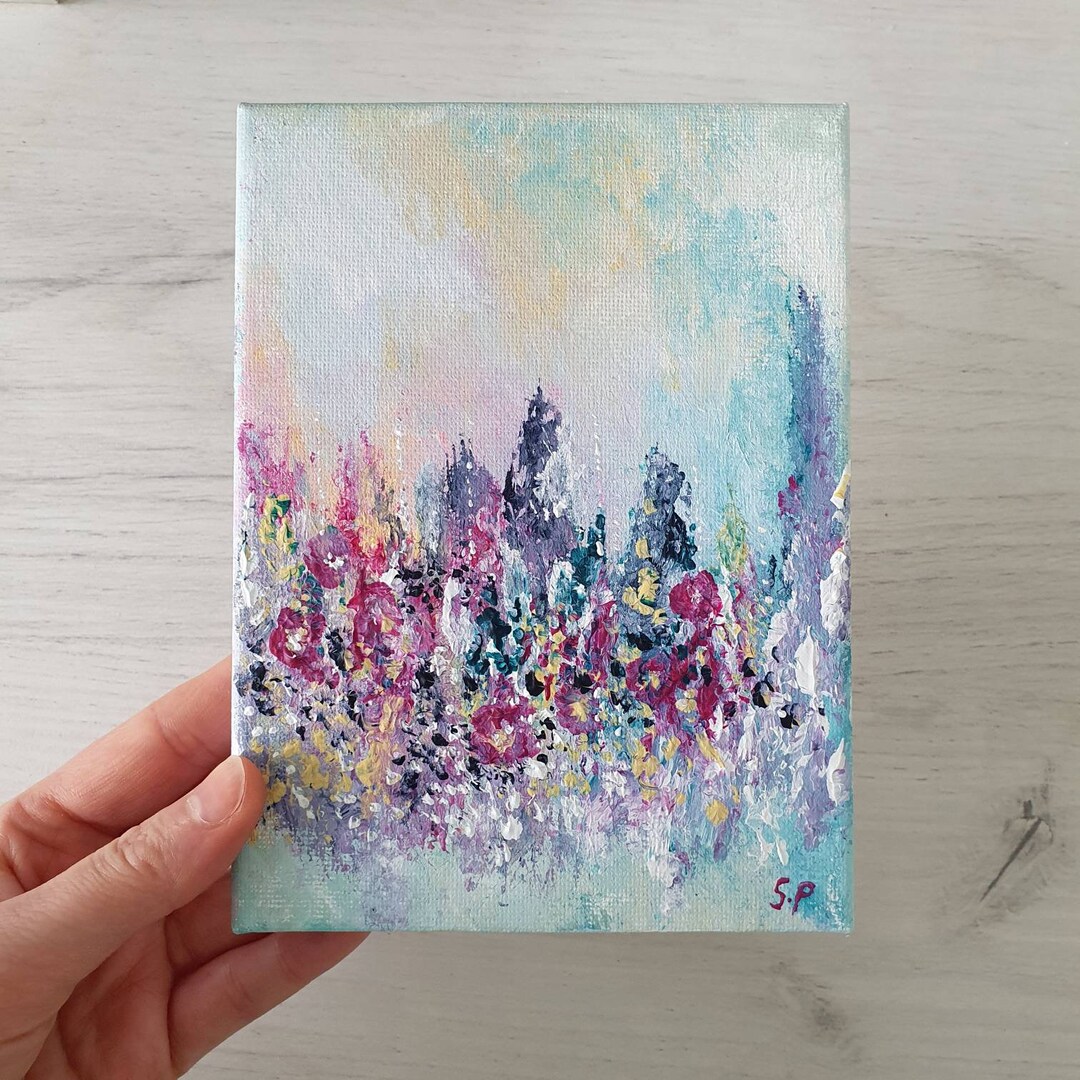 Original Painting | Abstract Art | Small Painting | "floral Dance 03 ...