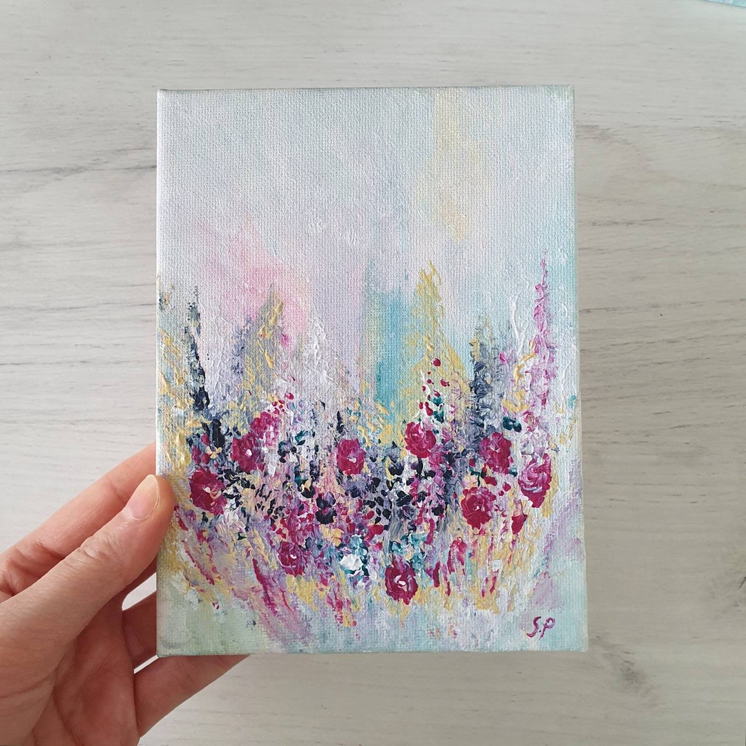Original Painting | Abstract Art | Small Painting | "floral Dance 02 ...