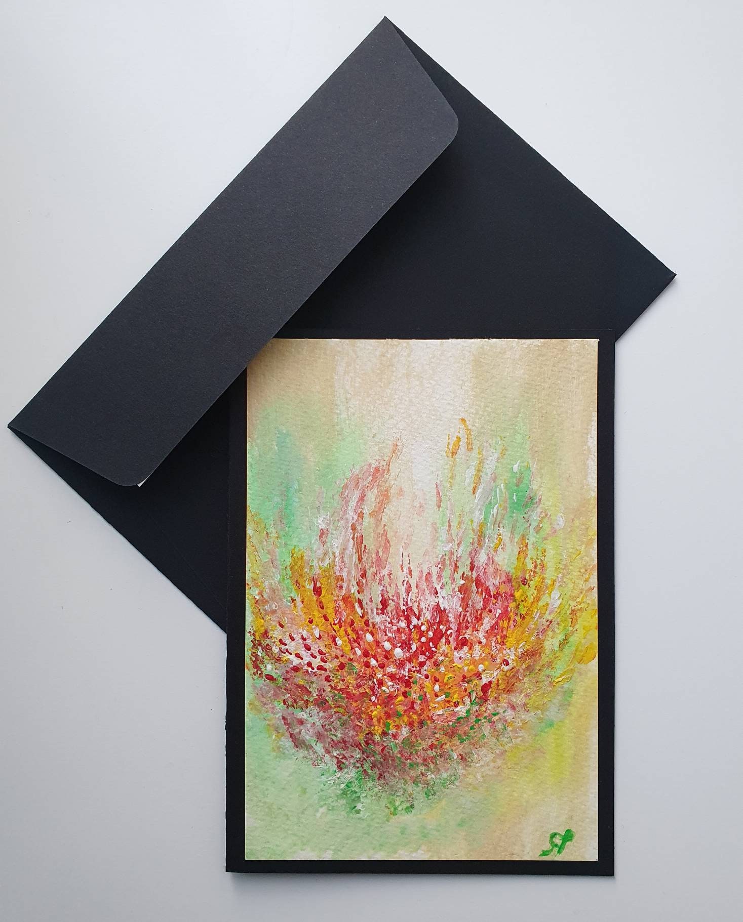 Original Painting Greeting Card Floral Painting Hand Painted Card. Etsy