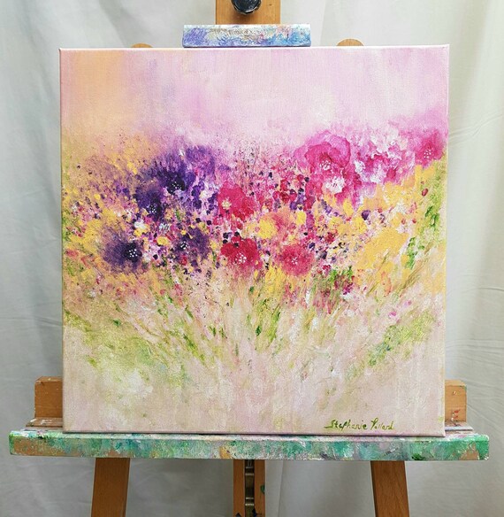 Blumen Malerei Acryl-Malerei Abstrakte Kunst Landschaft | Etsy