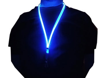 LED Fiber Optic Lanyard: Flashing Light Badge Holder