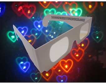 Rainbow Hearts Diffraction Glasses - Fireworks, Raves, Concerts