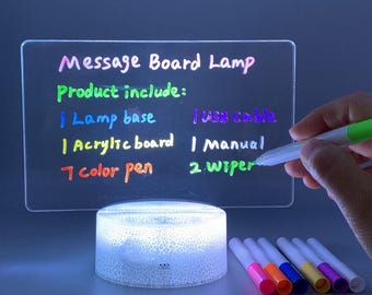 LED Illuminated/Glow-in-the-Dark Neon Dry Erase Drawing/Doodling/Message/Neon Sign Board