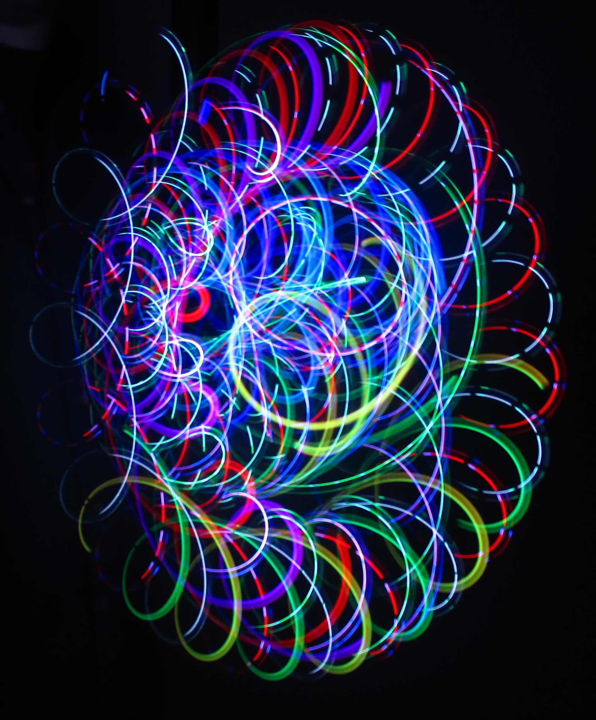 Órbita GloFX 6-Led Rave giro de arco iris luz Juguete Orbital Lightshow 