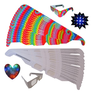 Fireworks Glasses - Peace & Love Party Pack - Rainbow Diffraction Prism Glasses