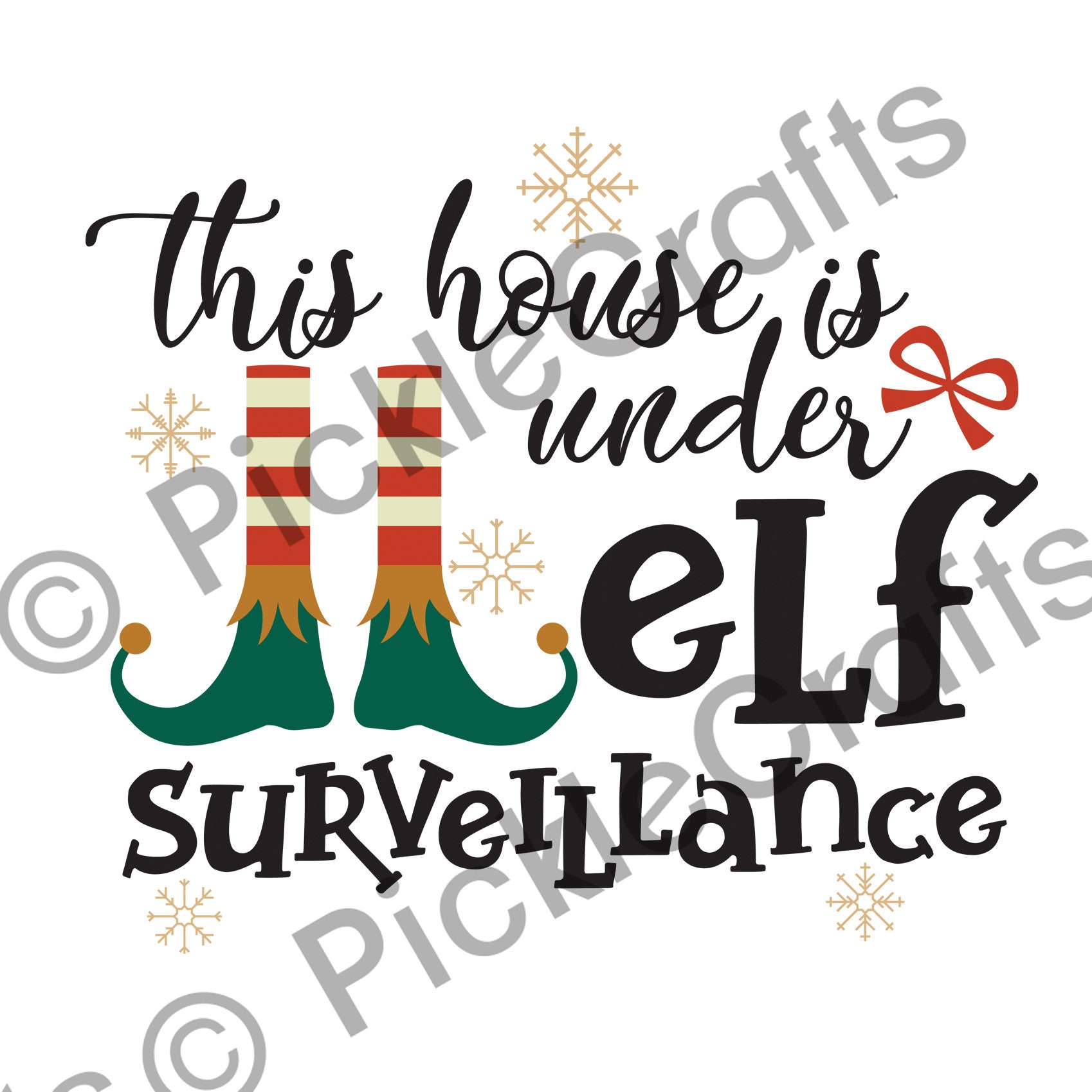 Christmas This House is Under Elf Surveillance Xmas Sign SVG | Etsy