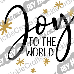Joy to the World hand lettering script Christmas Ornament SVG PNG Digital Cut File Design Iron on Transfer Clear Waterslide Printed Decal