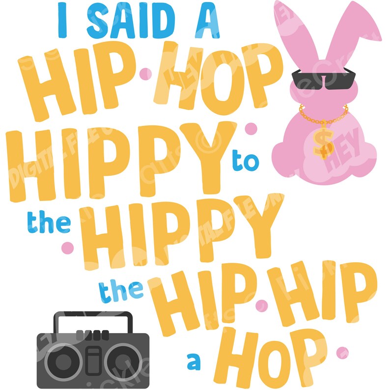 Hip Hop Bunny Easter Rap Cool Rabbit SVG PNG Digital Cut File | Etsy