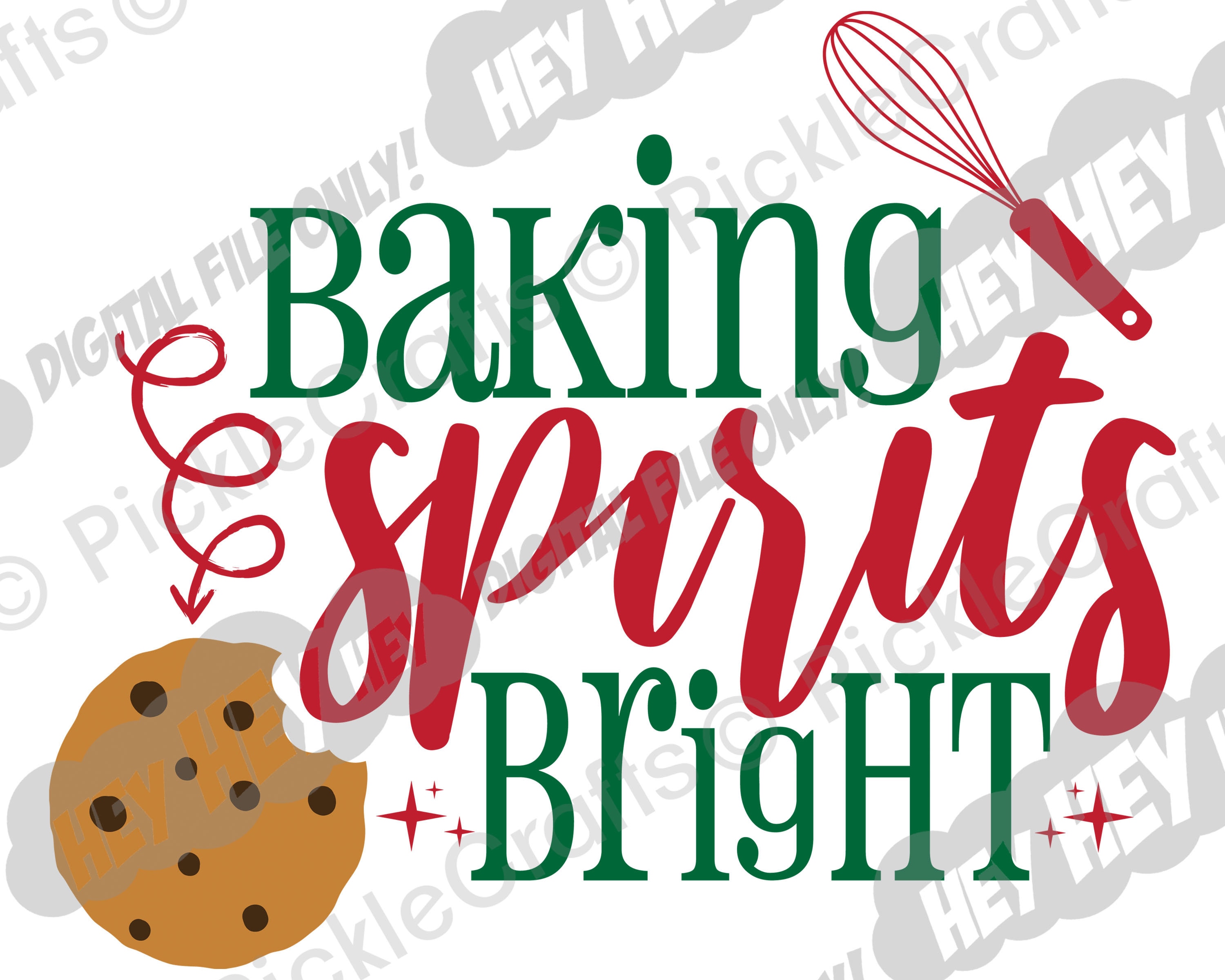 Baking Spirits Bright Christmas Xmas Cookies Ornament Design SVG PNG ...