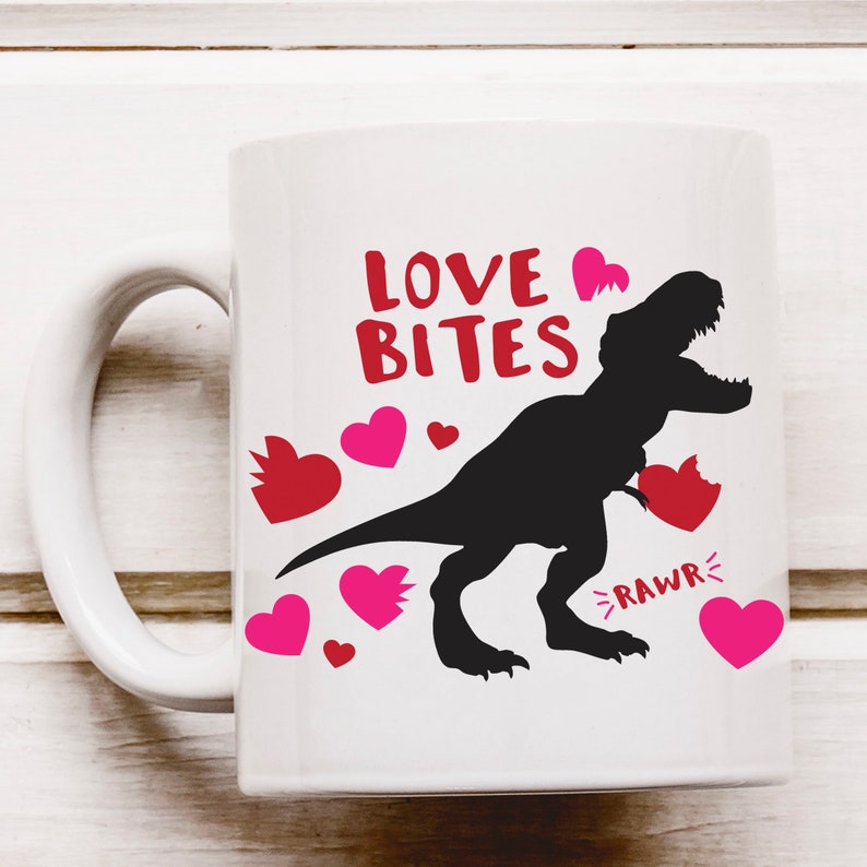 Download Love Bites TRex Dinosaur Valentine's Day Funny Cute SVG | Etsy