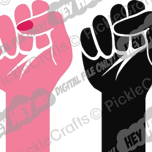 Pugno maschio e femmina George Floyd protesta dire il suo nome SVG PNG file di taglio digitale ferro su trasferimento sublimazione design acquascivolo stampato decalcomania