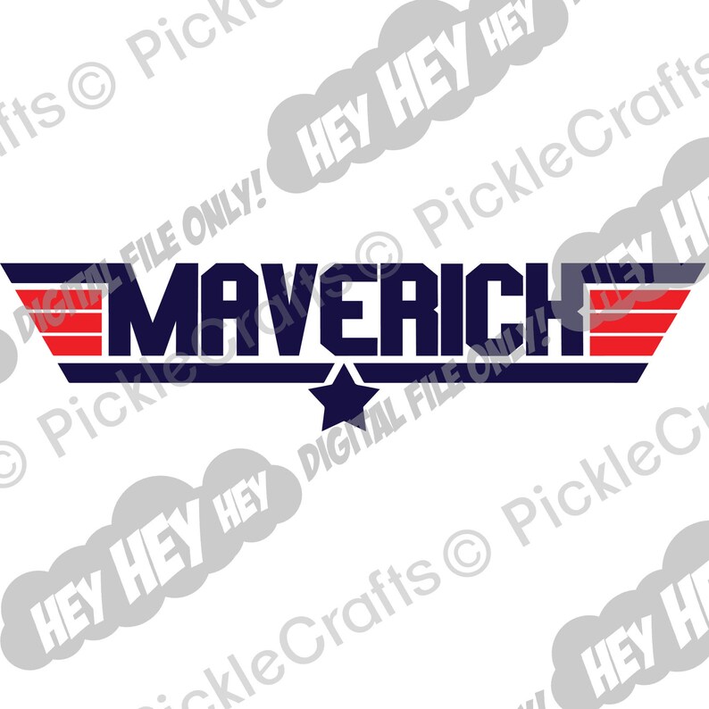 Maverick Top Gun SVG PNG Digital Cut File Iron on Transfer Etsy