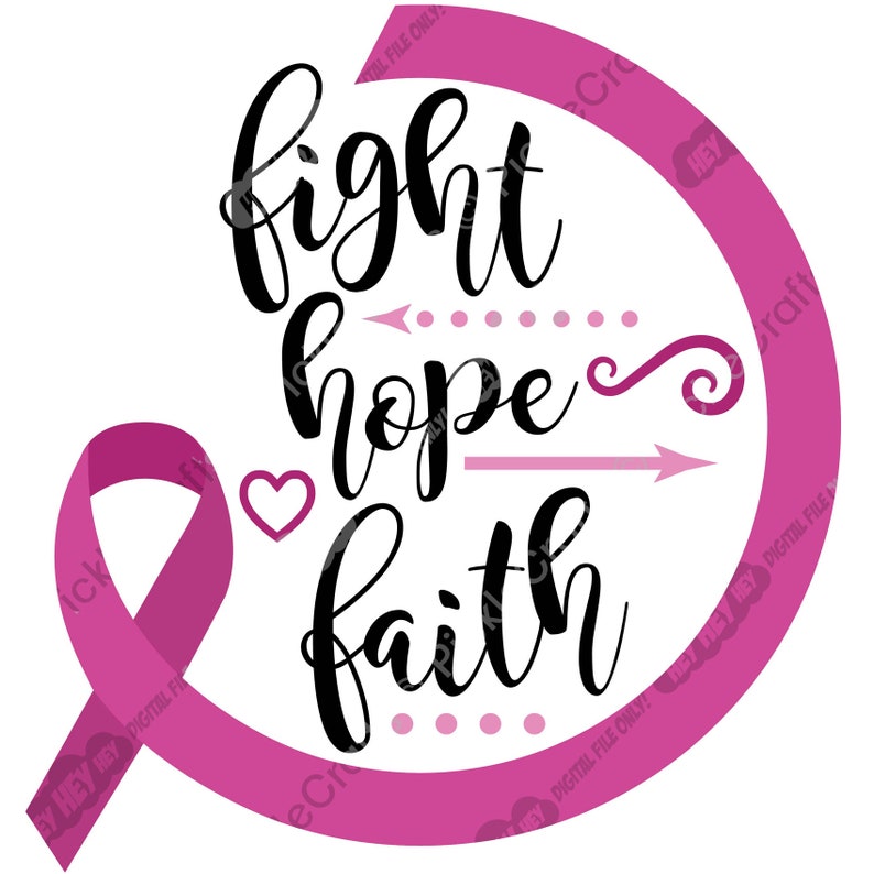Breast Cancer Ribbon Awareness Fight Hope Faith Png Svg Digital Cut File Clear Waterslide 