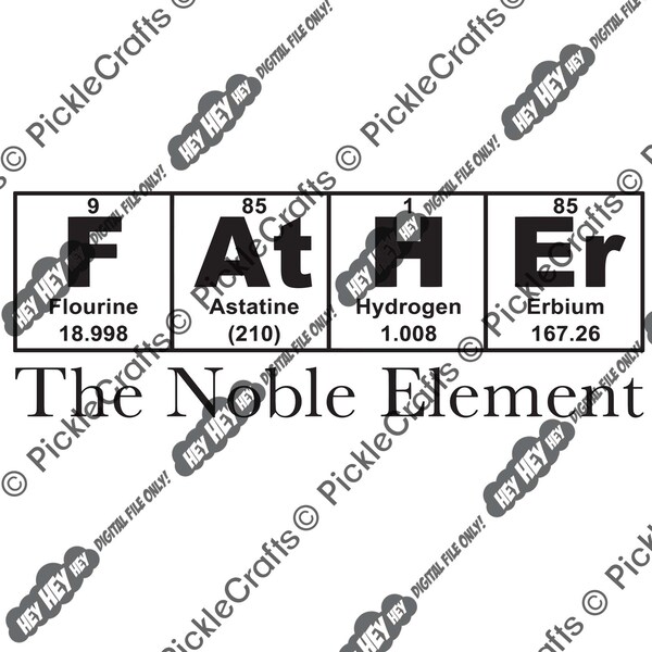 Vater Element bricht schlechte Wissenschaft Nerd SVG PNG Digital Cut File Eisen auf Transfersublimation Design Clear Waterslide Printed Decal