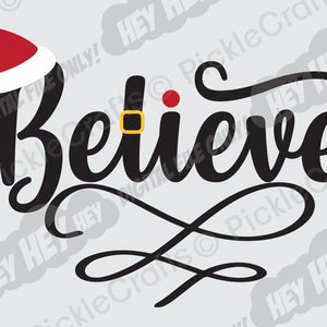 Frohe Weihnachten Santa Rudolph Believe Ornament Design SVG PNG Digital geschnitten Datei Eisen auf Übertragung Sublimation Design Wasserschiebe gedruckt Aufkleber