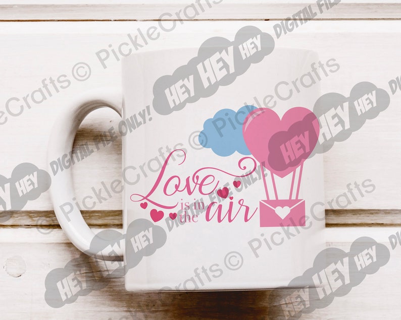 Love is in the Air Valentine/'s Day Heart SVG PNG Digital Cut File Iron on Transfer Sublimation Design Waterslide Ready to print decal
