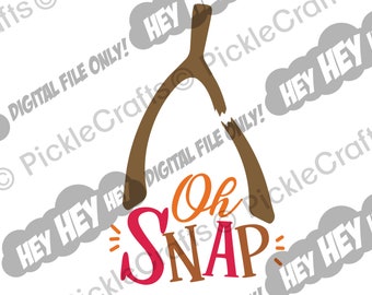 Oh Snap Acción de Gracias Wishbone Turquía Camisa divertida SVG PNG Archivo de corte digital Hierro en transferencia Diseño de sublimación Calcomanía impresa