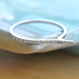 Crossover Bling Ring in 100% Sterling Silver, Sterling Silver Ring, Sterling Silver Crossover Ring, Sterling Silver CZ Cross Over Ring