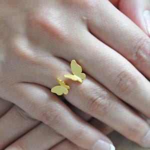 Gold Butterfly Ring, Butterfly Jewelry, Butterfly Ring, Sterling Silver Butterfly Ring
