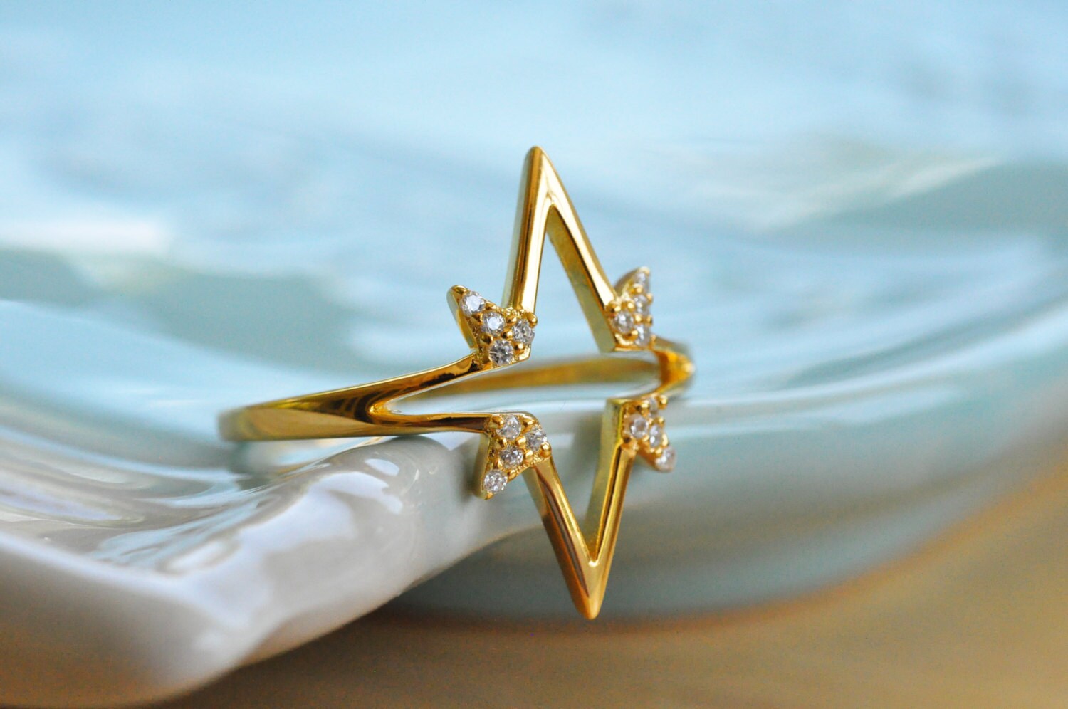 Anillo de fuegos artificiales de plata de ley anillo de plata | Etsy