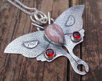 Garnet Gemstone Handmade 925 Sterling Silver Jewelry Necklace 18 Christmas Festival Special Necklace Adjustable Neckalce Aaa+Rhodochrosite
