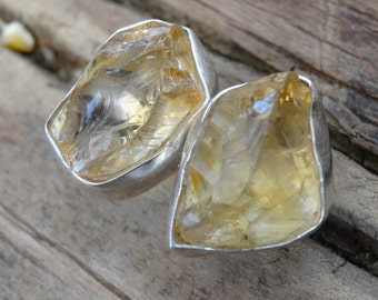 YellowNatural Stone earringsSterling Silver stud4mm Citrine DotsRound Stud Earrings Real stone Made in USA