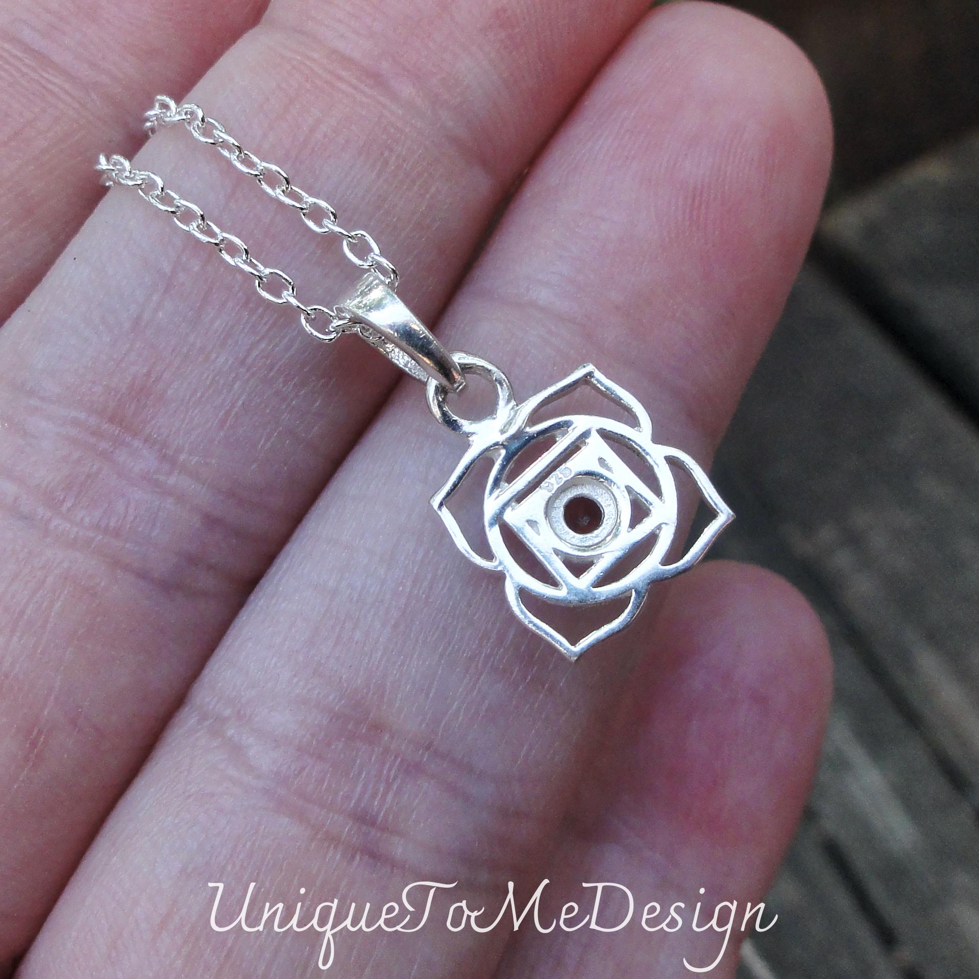 925 - 7 Chakra Gemstone Sterling Sliver Charm Necklace
