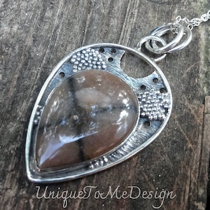 925 - Cross Stone Chiastolite Necklace, Sterling Silver, Natural stone Chiastolite Pendant, Fairy Stone, Cross necklace, Chiastolite stone